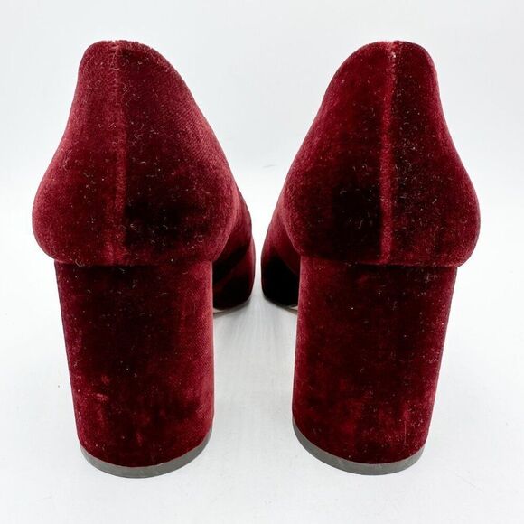 Louise Et Cie‎ Trending Burgundy Velvet Block Heel Pumps Size 8.5 - Picture 8 of 15